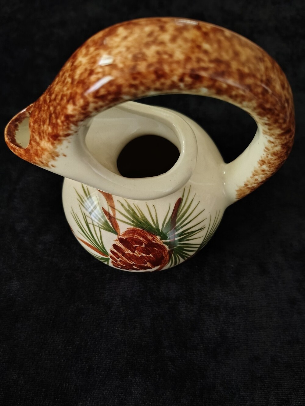 Vtg. Clinchfield  Artware Pottery Pine Cone/Oil Jug